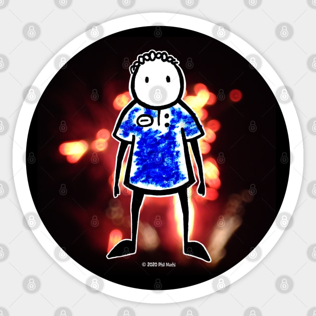 Sparking Sunshine "Blue Shirt" Logo Sticker by philmachi